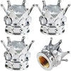 4Pcs/Set Bling Bling Rhinestones Valve Stem Caps, Chrome Crown Tire Valve Stem Caps for Car Auto Bike and Motorcycle