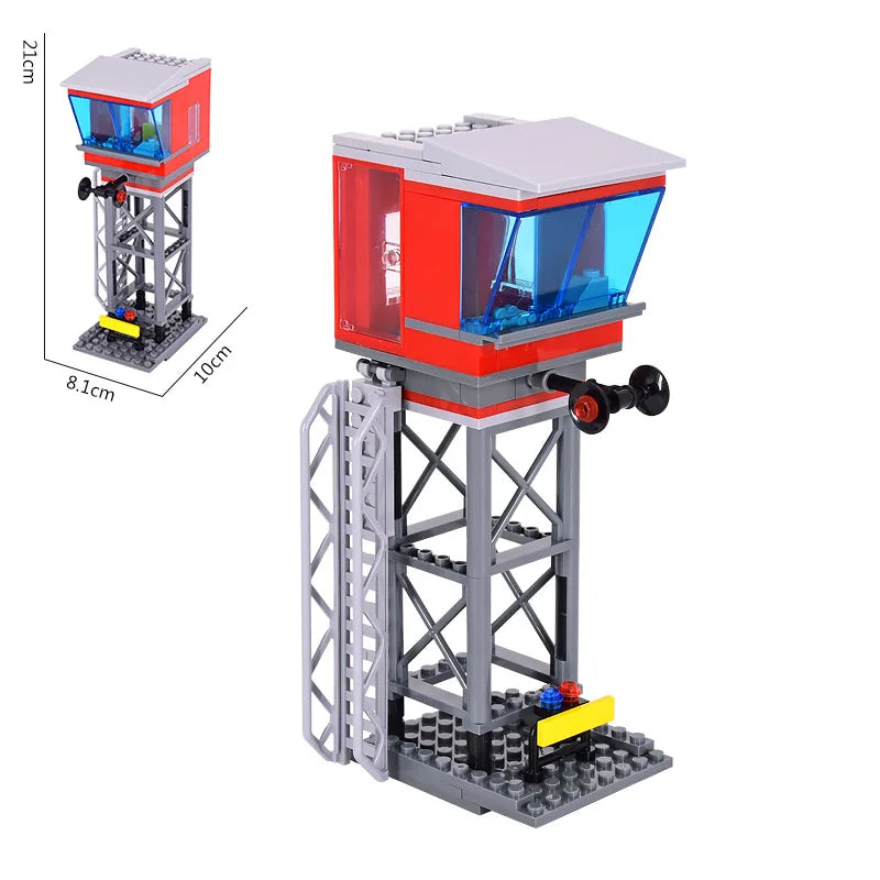 Building Block Train Track Corridor Elevating Rod Pedestrian Crossing Assembly Children's Toy Birthday Gift