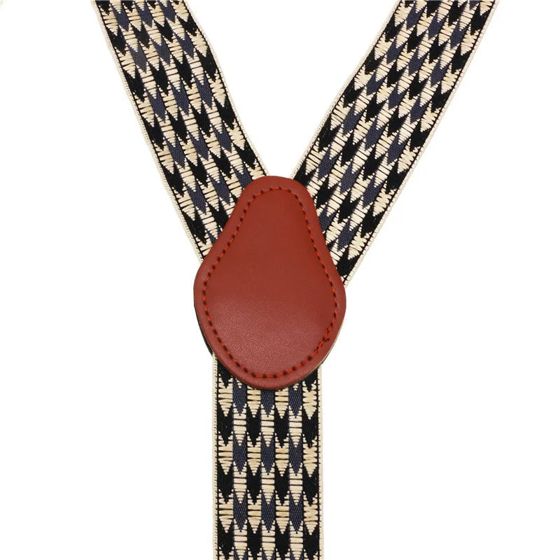 6 Clip Men's Suspenders Casual Fashion Unisex Braces Elegant Brown Leather Shirt Suspenders Adjustable Belt Strap Dad Gift