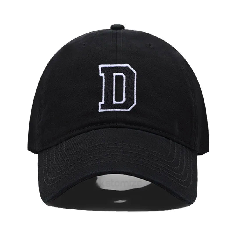 Letter A-Z Embroider Baseball Cap For Men Womne High Quality Soft Cotton Fashion Team Sport Visors Snapback Caps