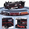 Railway Freight Train Toy Electric Christmas Train Track Set with Light Tracks Model Toys for Kids Gift Children