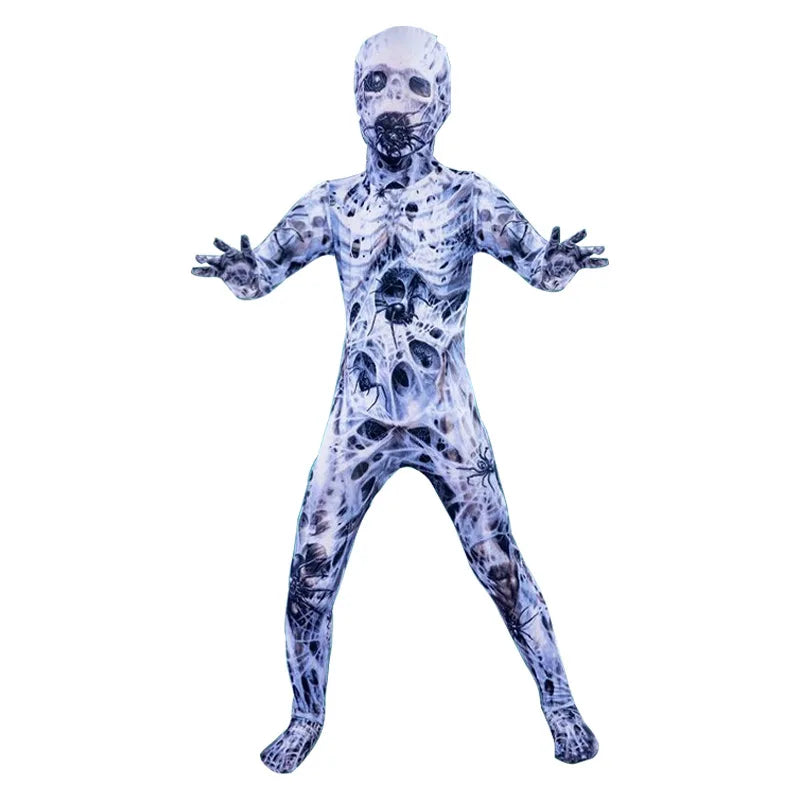 Halloween Kids Zombie Jumpsuit Costume Outfit for Children's Ghost Festival & Stage Performance Spooky Party Dress