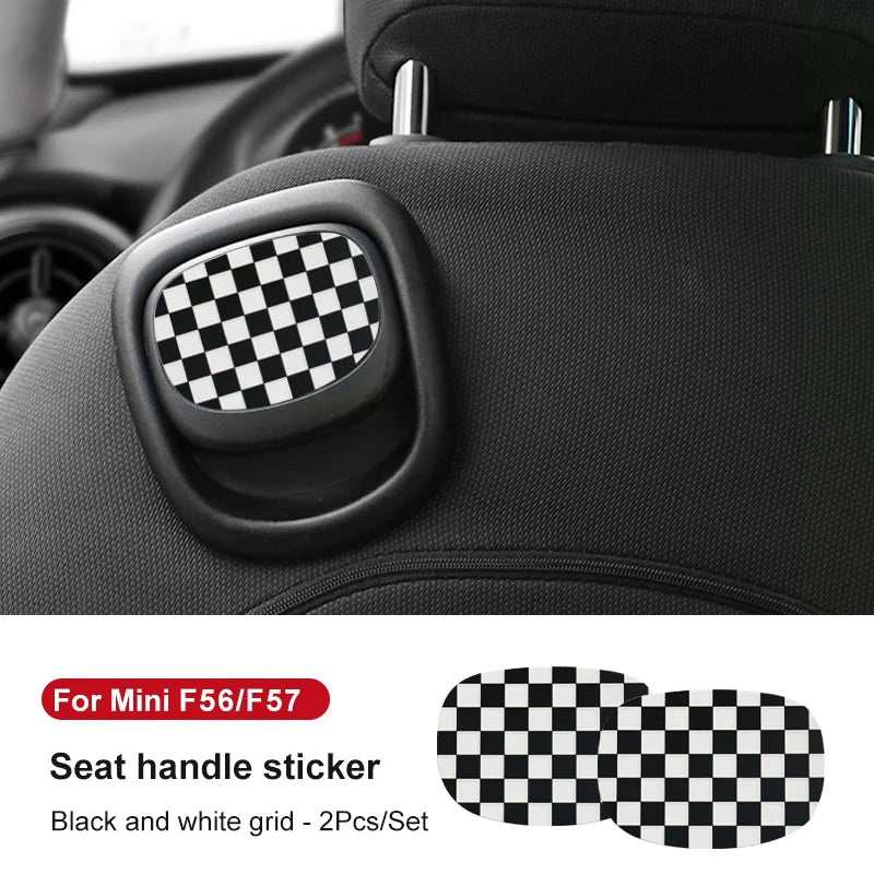 Car Rear Seat Back Handle Decal Cover Protective Sticker For Mini Cooper R56 R55 F56 F57 Interior Decorative Accessories