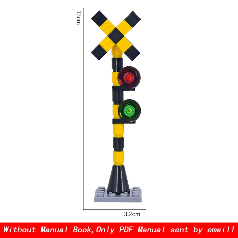 City Train Traffic lights Railing Crossing Railway Express Bricks Building Blocks DIY Toys for Kids gifts