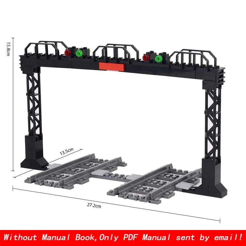 City Train Traffic lights Railing Crossing Railway Express Bricks Building Blocks DIY Toys for Kids gifts