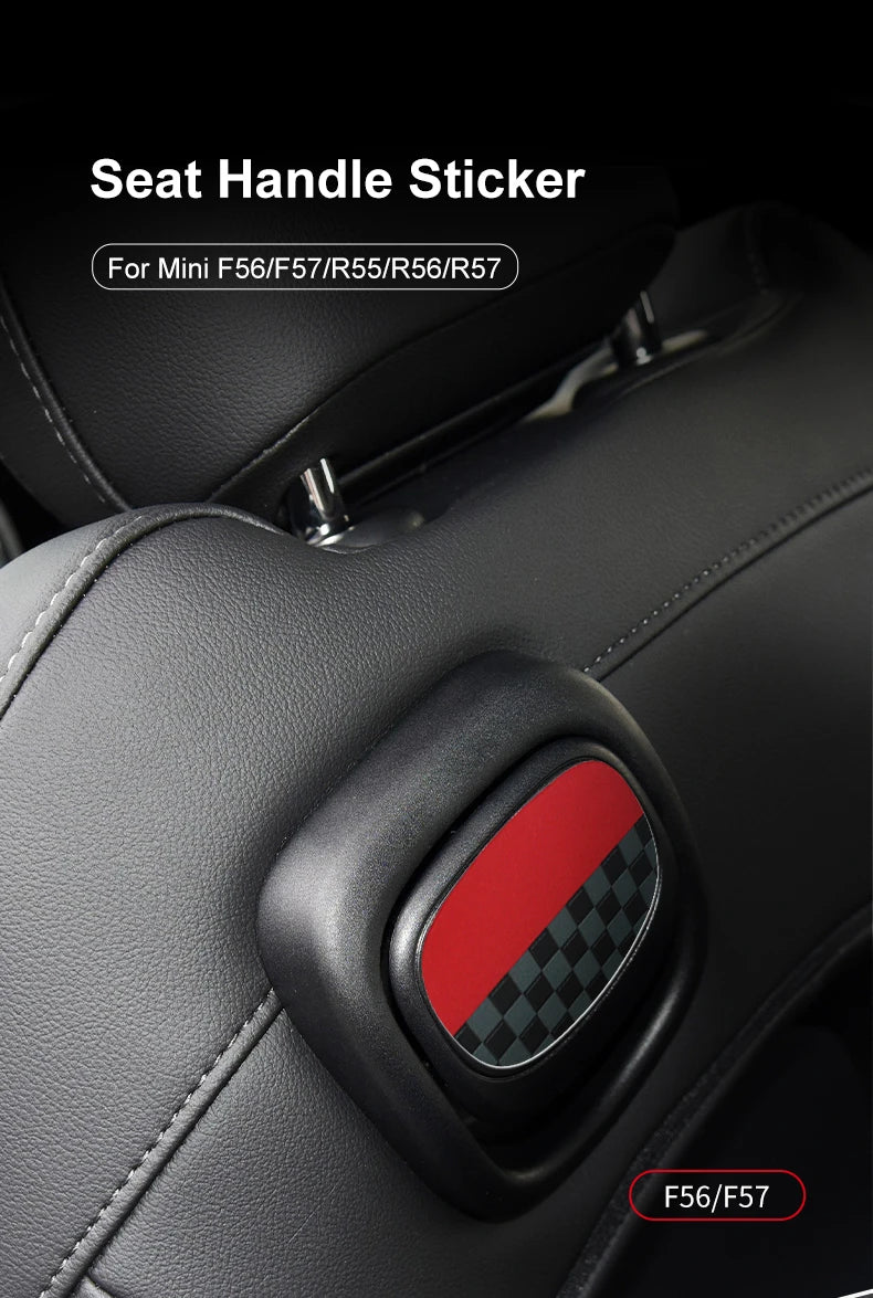 Car Rear Seat Back Handle Decal Cover Protective Sticker For Mini Cooper R56 R55 F56 F57 Interior Decorative Accessories