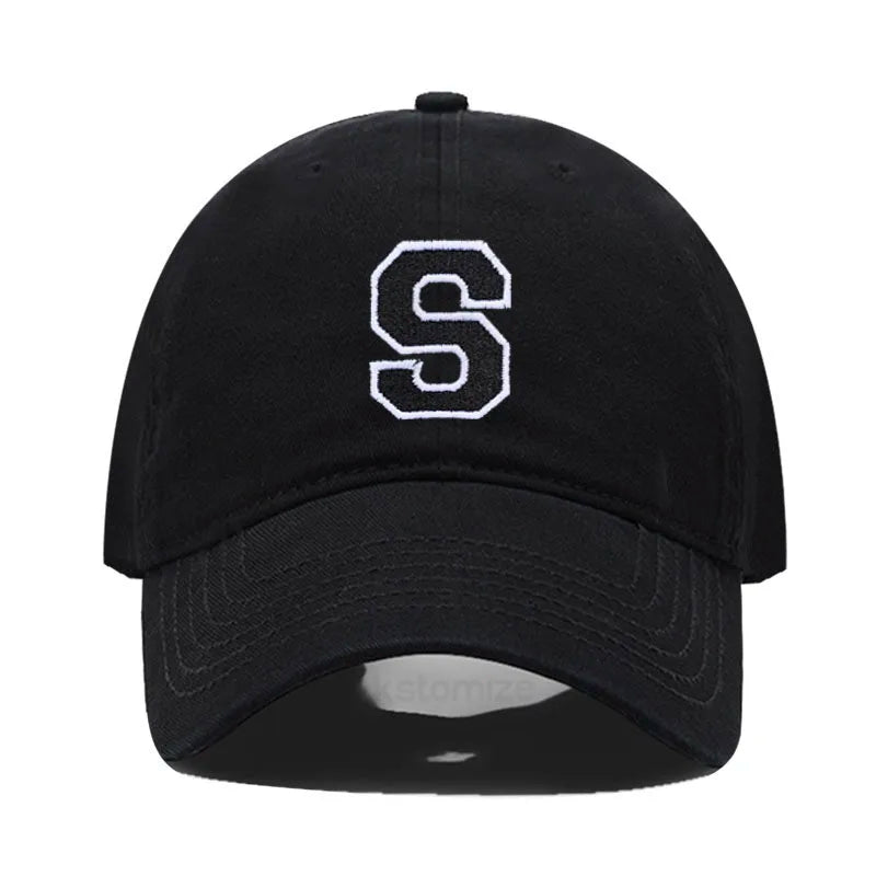 Letter A-Z Embroider Baseball Cap For Men Womne High Quality Soft Cotton Fashion Team Sport Visors Snapback Caps