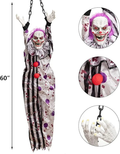 Electric Voice-activated Hanging Ghost Clown Hanging Ghost Halloween Decoration Props