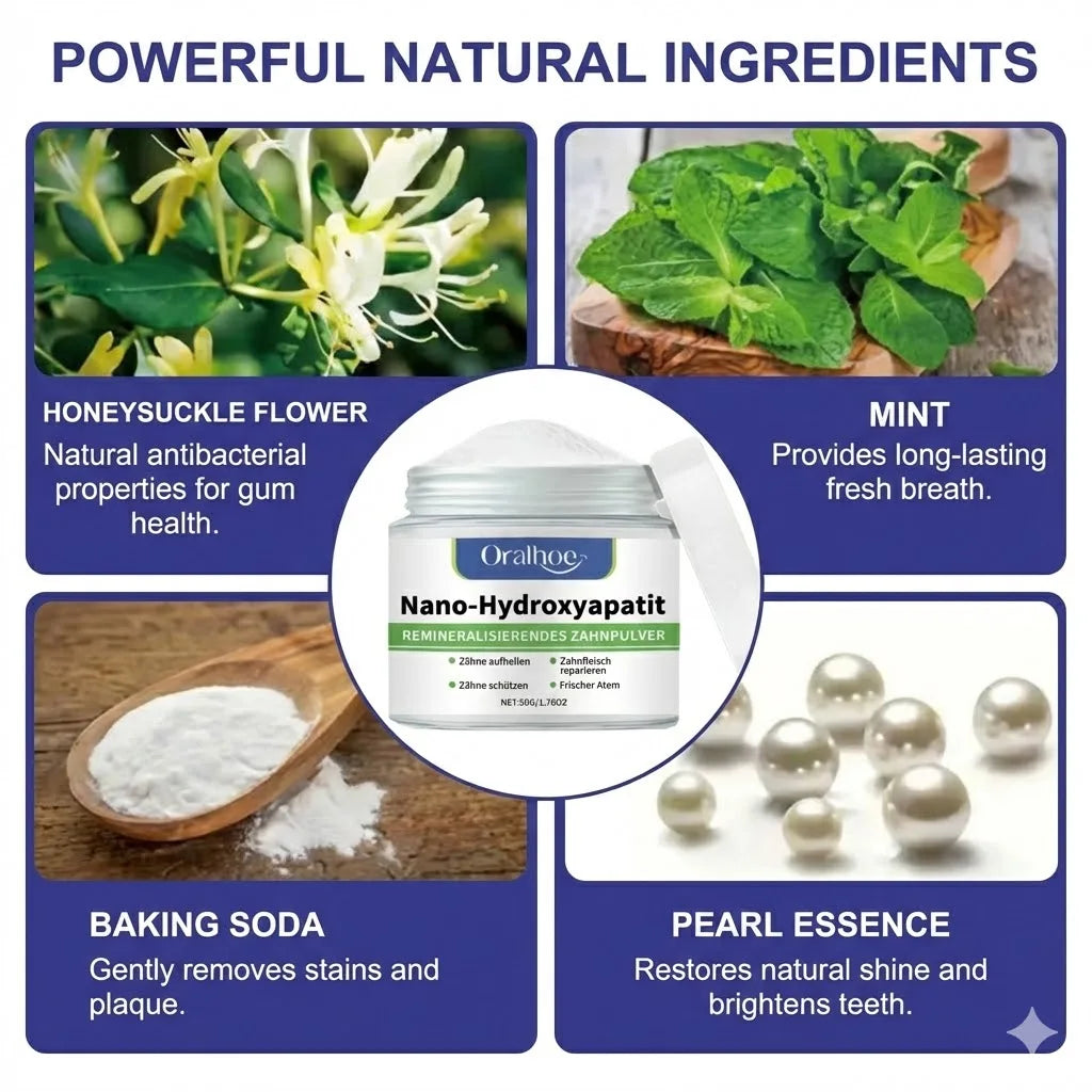 Whitening Tooth Powder: Enamel Repair, Deep Cleaning & Long-Lasting Fresh Breath
