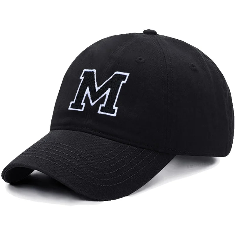 Letter A-Z Embroider Baseball Cap For Men Womne High Quality Soft Cotton Fashion Team Sport Visors Snapback Caps