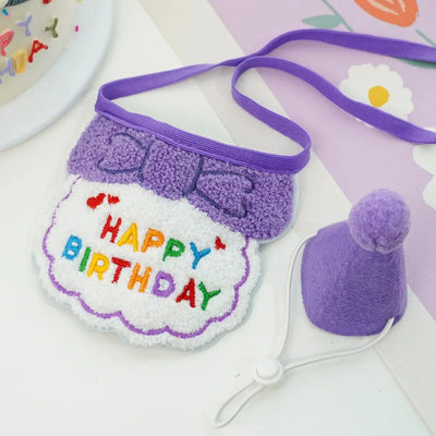 Cat Birthday Scarf Hat Set Dog Birthday Party Supplies Pet Scarf Cute Puppy Birthday Hat Scarf Decor For Small Medium Pets