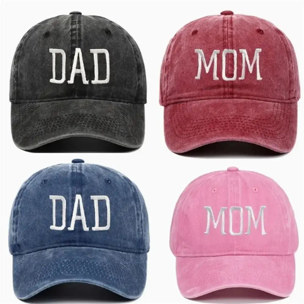 DAD MOM Embroidery Baseball Caps Vintage Adjustable Distressed Faded Cap Hiphop Baseball Hats