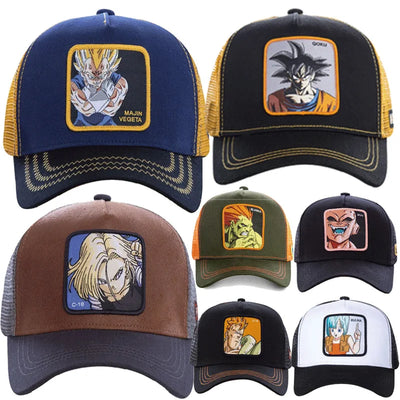 DRAGONBALL Mesh Cap Cartoon Mesh Cap Men And Women Baseball Cap Fashion Patch Trucker Cap