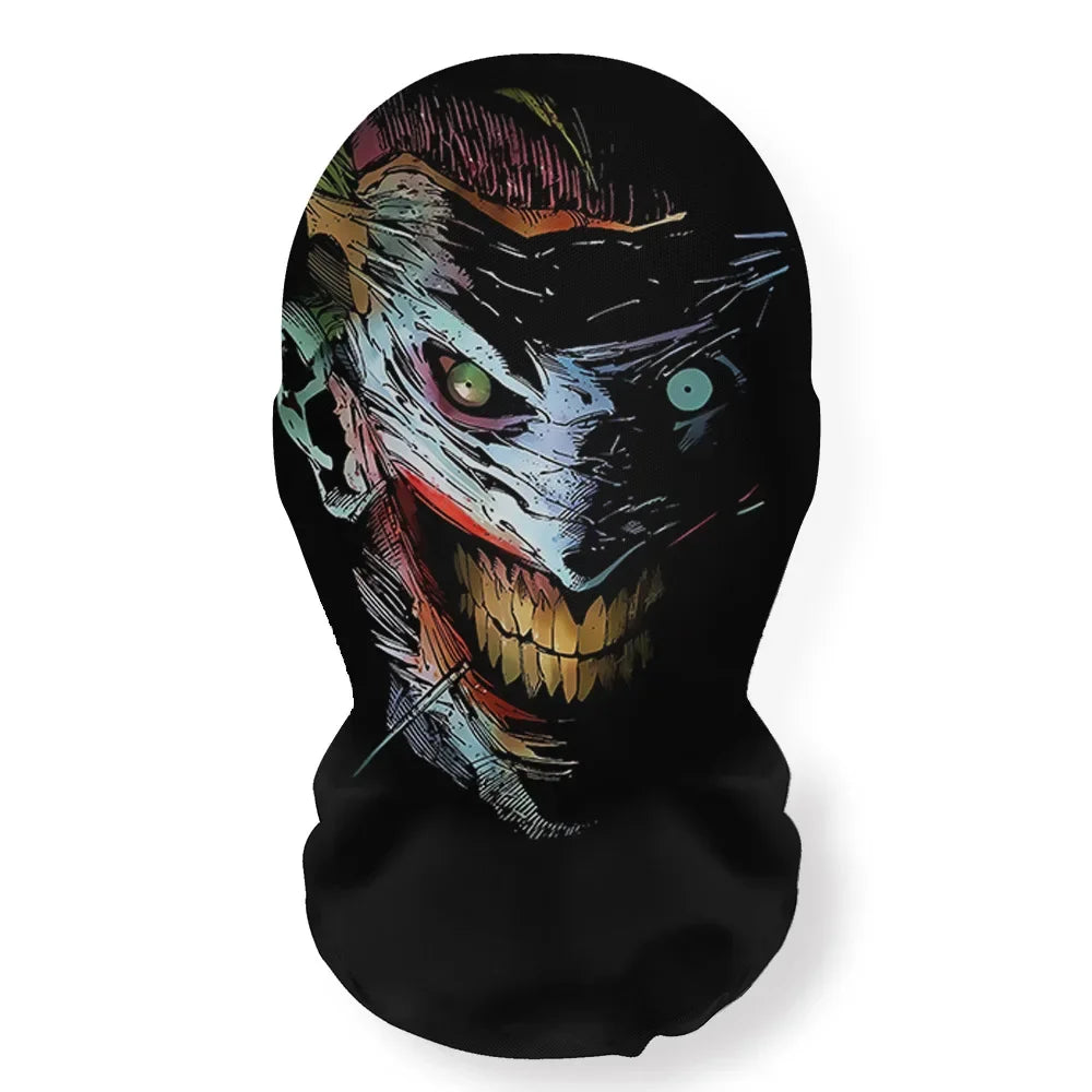 Halloween Skeleton Mesh Hood Mask | Elastic Breathable | Scary Party Cosplay Face Cover