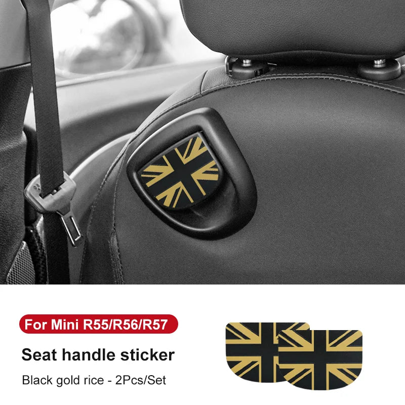 Car Rear Seat Back Handle Decal Cover Protective Sticker For Mini Cooper R56 R55 F56 F57 Interior Decorative Accessories
