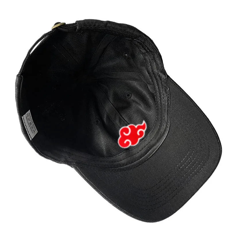 Anime Embroidered Baseball Cap NARUTO Cotton Cap Japanese Akatsuki Logo&nbsp; Embroidery Baseball Caps Black Snapback Hat