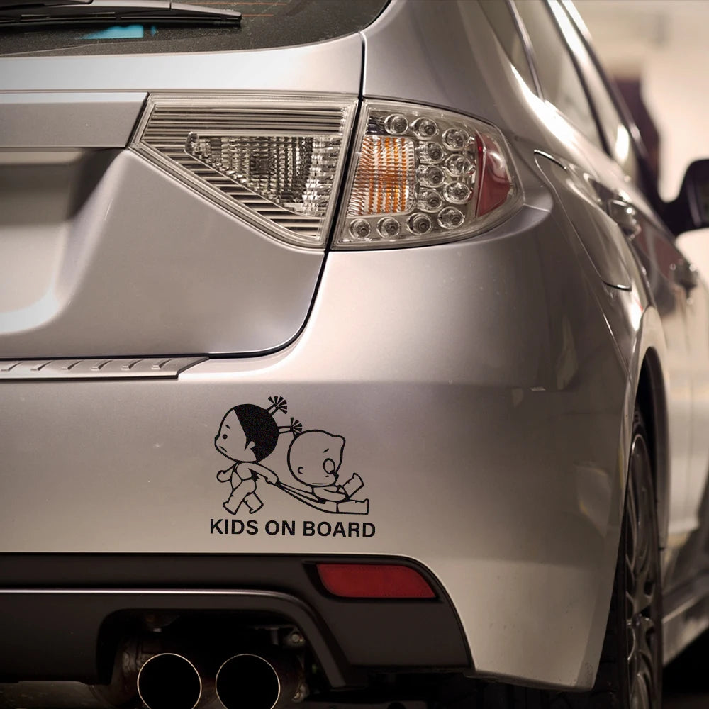 Reflective Kids On Board Safety Warning Sign Car Body Window Windshield Creative Vinyl Decal Sticker Decoration Auto Accessories