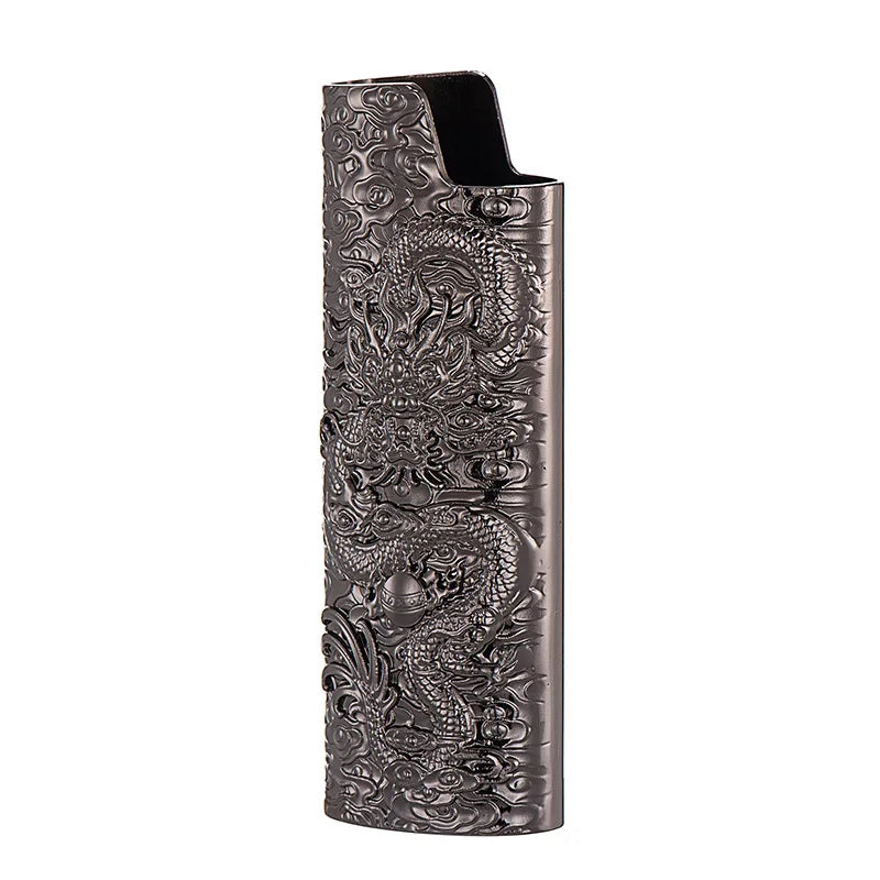 Lighter Cover Inquiry 3D Flying Dragon Relief Metal Case Exploration proof Armor Large Holder