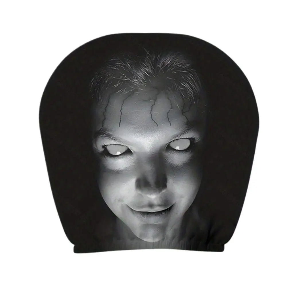 2Pcs Halloween Decor Car Seat Cover Horror Design Car Headrest Covers Breathable Elastic Car Headrest Cover for Sedan, Truck, SUV