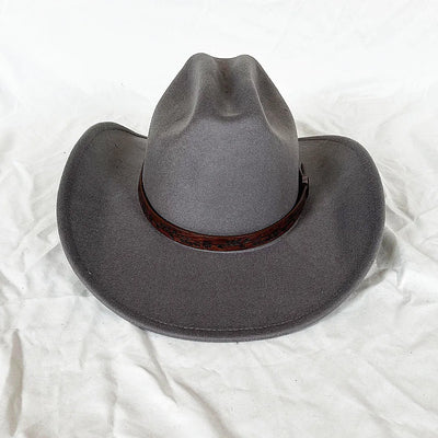 Vintage Western Cowboy Hat For Men's Gentleman Lady Jazz Cowgirl With Leather Wide Brim