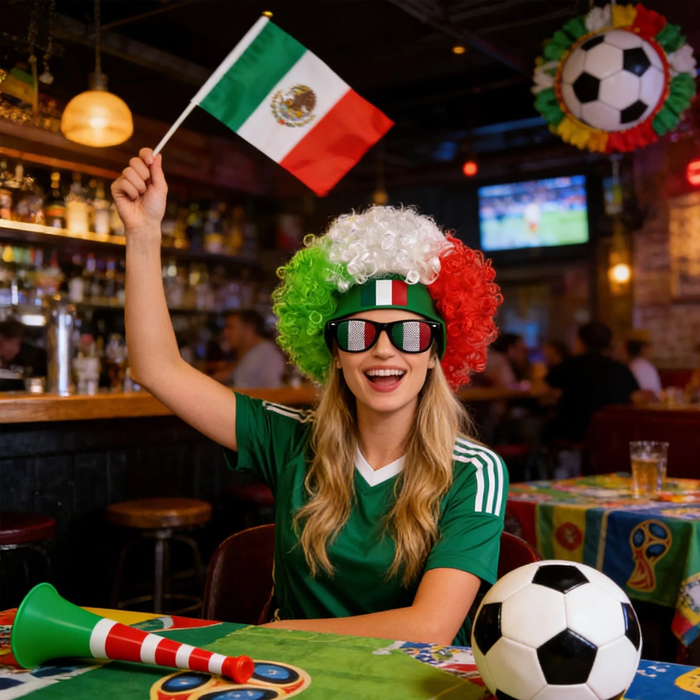 Football Fans Caps Costume Party Wig Decor Supplies Cosplay Headdress for Kids Adults, Perfect For Cheering The Game