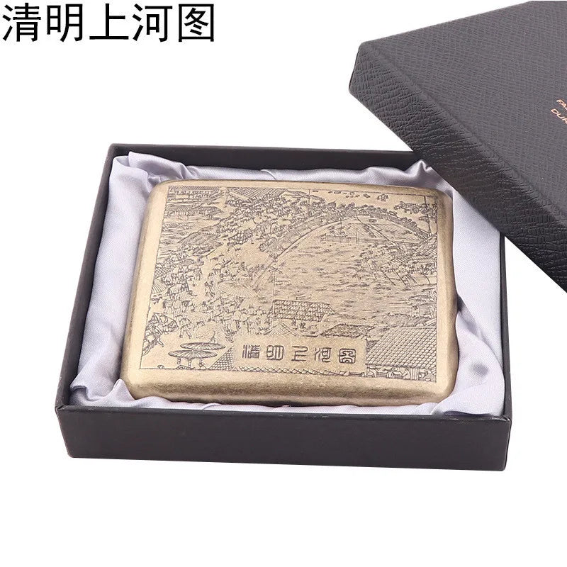 Classic Retro Cigarette Case Portable 20 Capacity Cigarettes Box Smoking Accessories Storage