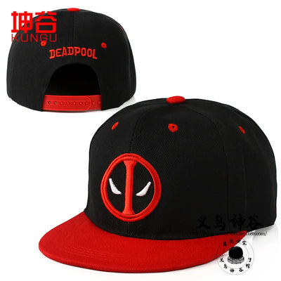 Anime Cartoon Figure Deadpool Embroidery Hip Hop Fashion Snapback Hat Cotton Casual Flat Baseball Cap