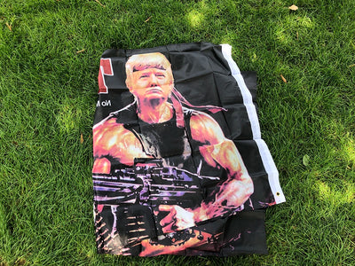 Trump Flag 90X150cm Creative Trump Gun Pattern American Hanging Flag President USA Polyester Printed Banner