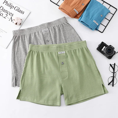 Mens Underwear Stretch Cotton Boxer Shorts Threaded Aro Pants Sleepwear Loungewear Shorts Boxers Male Underpants Panties