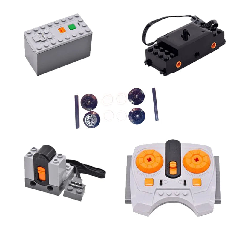 Train Track Building Blocks For MOC Power Functions Parts Motor Battery Box Infrared Speed Remote Control Receiver for Legoeds