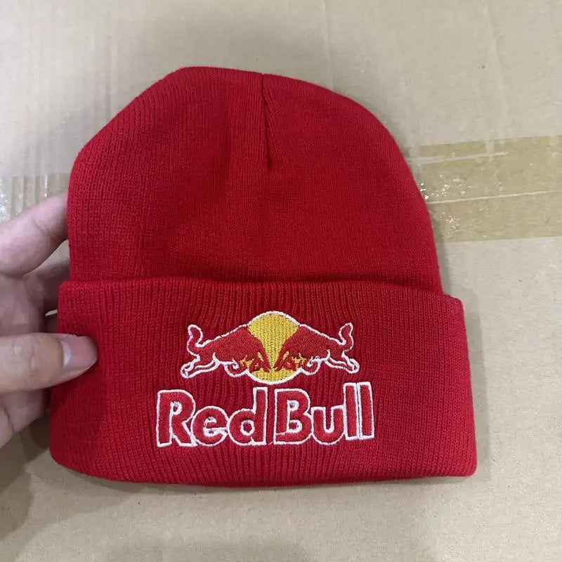Red Bull Knitted hat Beanie Winter Hat Unisex Warm Cap for Men And Women Red Bull Hat