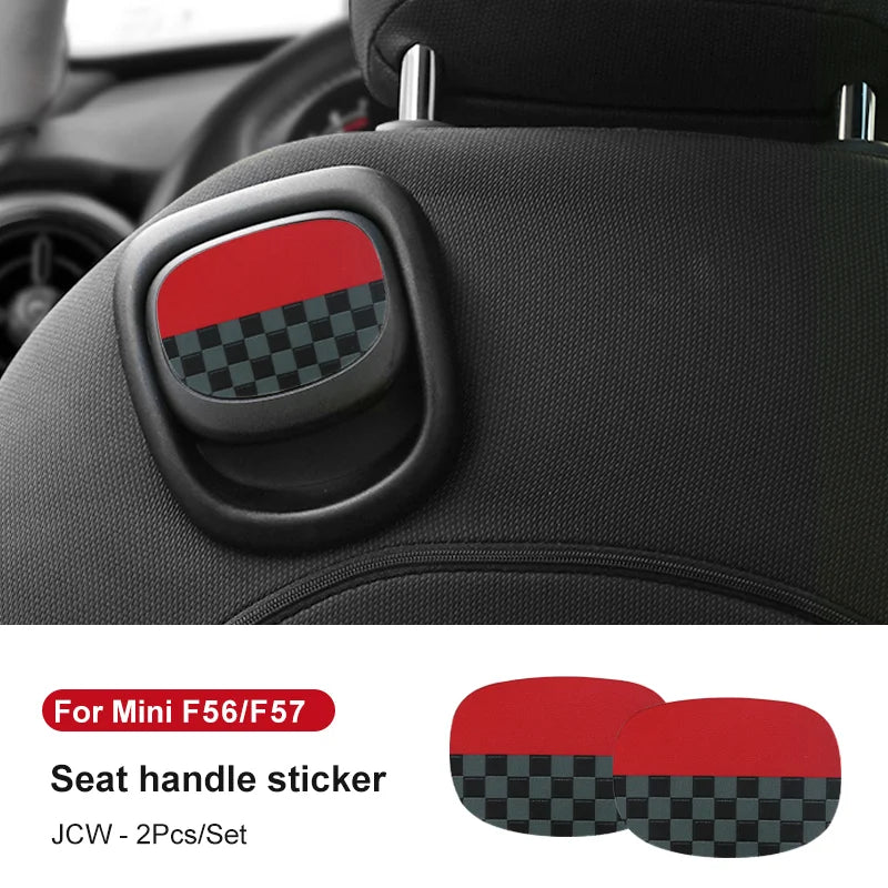 Car Rear Seat Back Handle Decal Cover Protective Sticker For Mini Cooper R56 R55 F56 F57 Interior Decorative Accessories