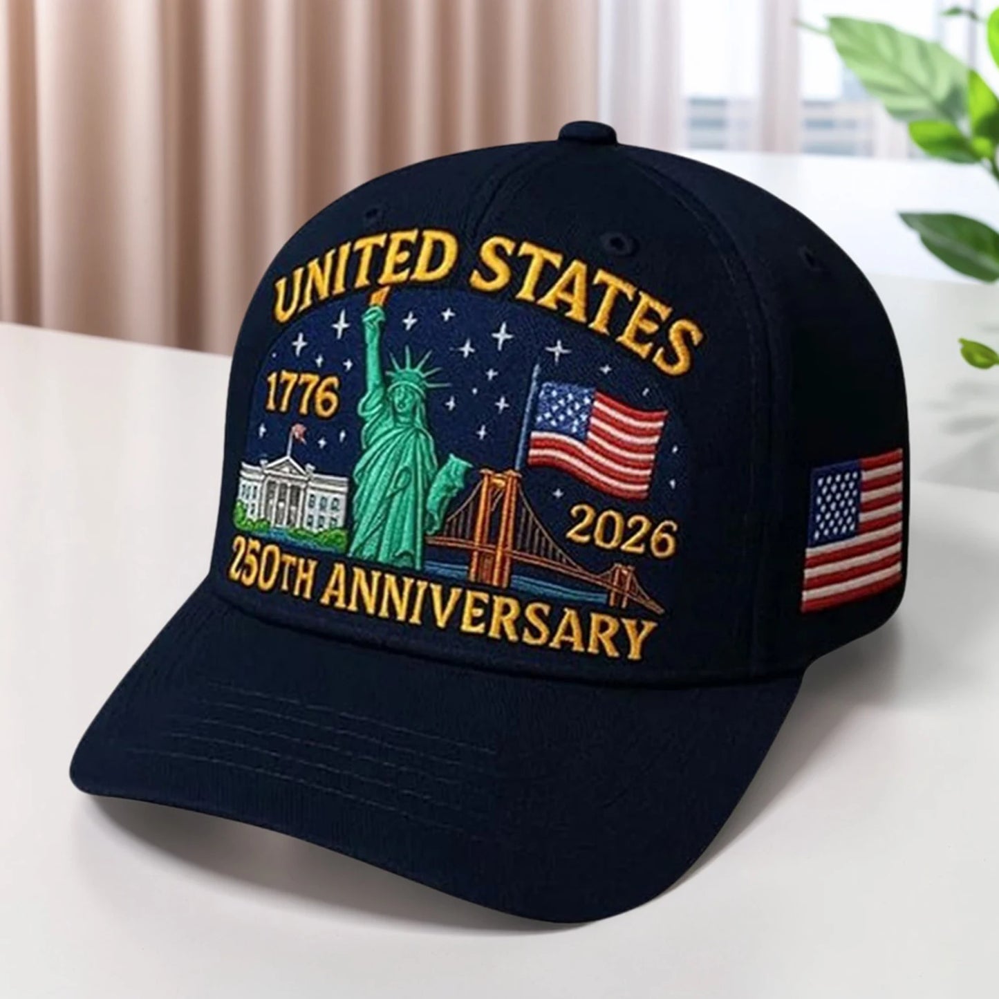 US 250th Anniversary Cap Adjustable Retro Washed Patriotic Cap US 250th Anniversary Tribute Hat Patriotic Baseball Cap for Men and Women