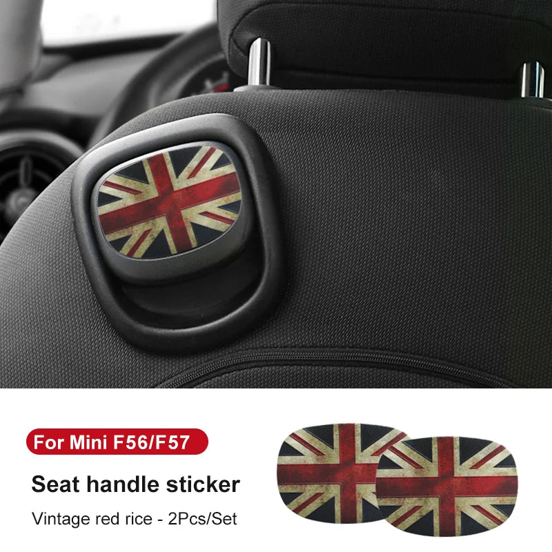 Car Rear Seat Back Handle Decal Cover Protective Sticker For Mini Cooper R56 R55 F56 F57 Interior Decorative Accessories