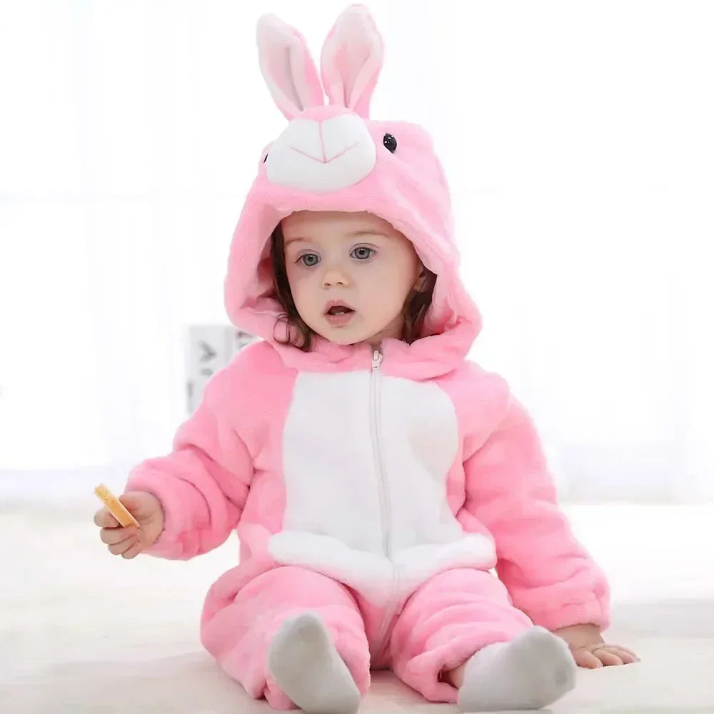 Baby Rompers Winter Costume Flannel for Girl Boy Toddler Infant Clothes Kids Overall Animals
