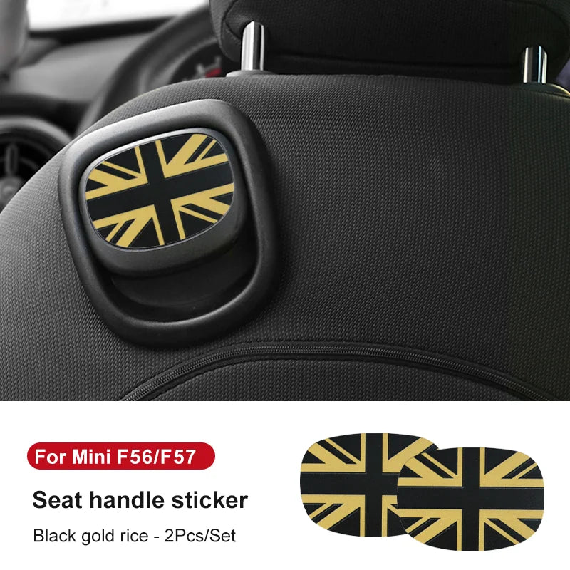 Car Rear Seat Back Handle Decal Cover Protective Sticker For Mini Cooper R56 R55 F56 F57 Interior Decorative Accessories