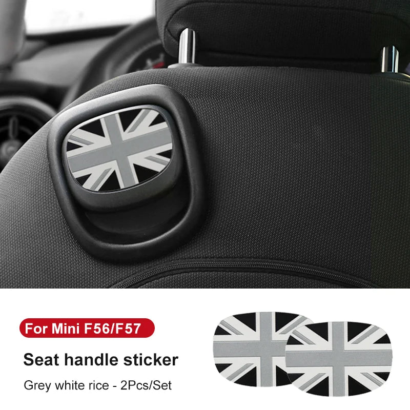 Car Rear Seat Back Handle Decal Cover Protective Sticker For Mini Cooper R56 R55 F56 F57 Interior Decorative Accessories