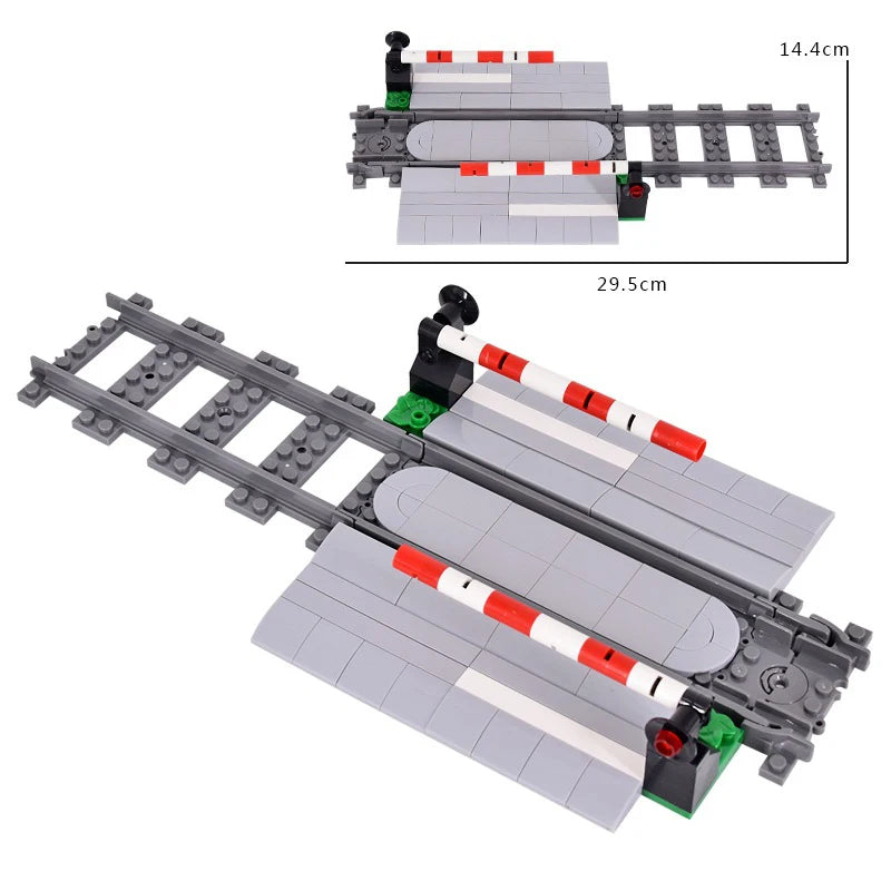 Building Block Train Track Corridor Elevating Rod Pedestrian Crossing Assembly Children's Toy Birthday Gift