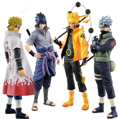 Naruto Anime Figure Shippuden Uchiha Sasuke Hatake Kakashi Namikaze Minato Action Figure Collection Model Toys Gifts