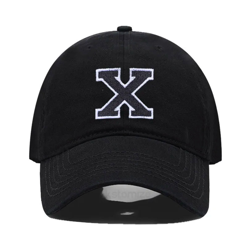Letter A-Z Embroider Baseball Cap For Men Womne High Quality Soft Cotton Fashion Team Sport Visors Snapback Caps