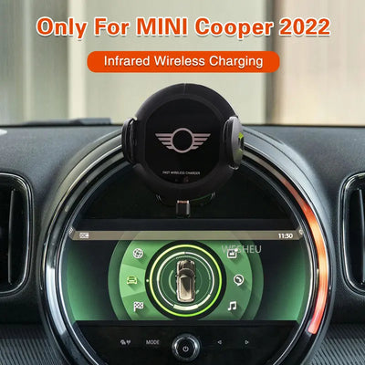 For MINI Cooper ONE 2022 Phone Stand 15W QI Infrared Wireless Charging Car Phone Holder Car Interior Accessories