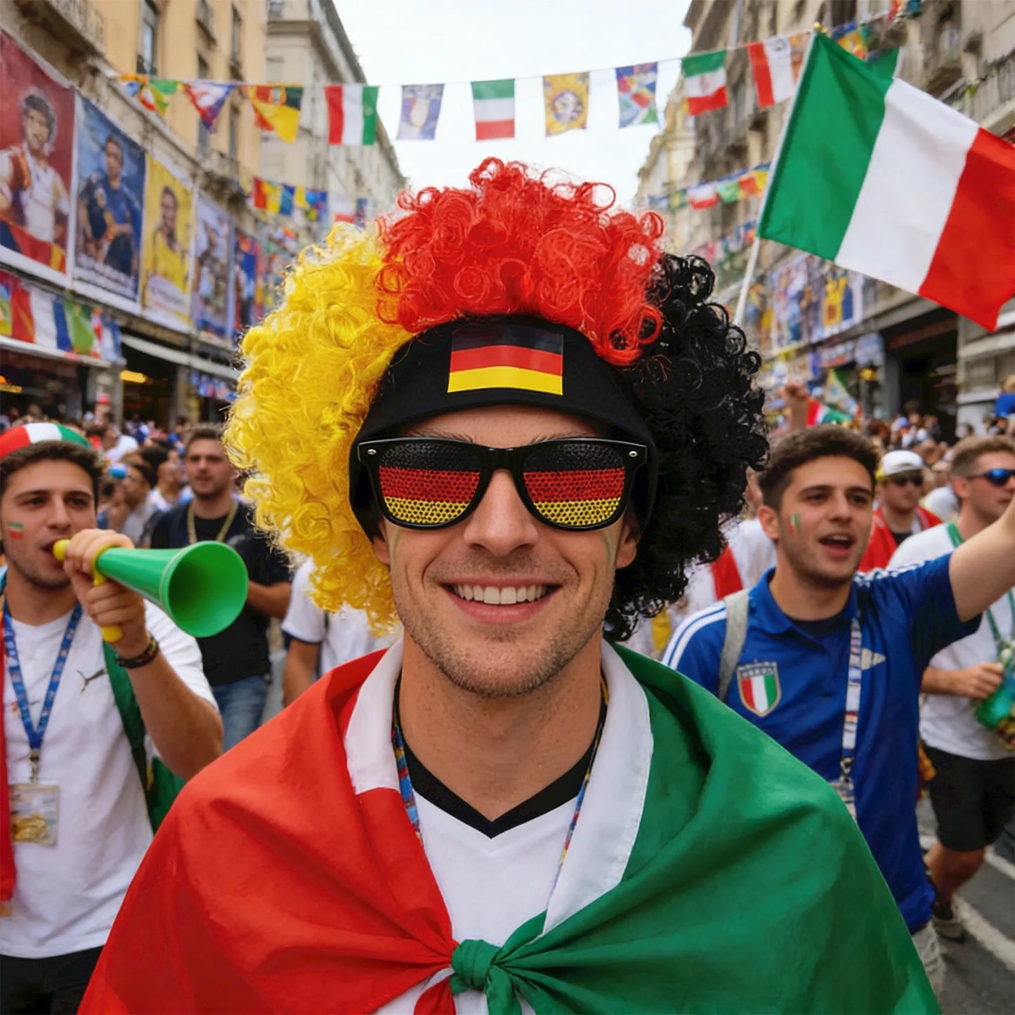 Football Fans Caps Costume Party Wig Decor Supplies Cosplay Headdress for Kids Adults, Perfect For Cheering The Game