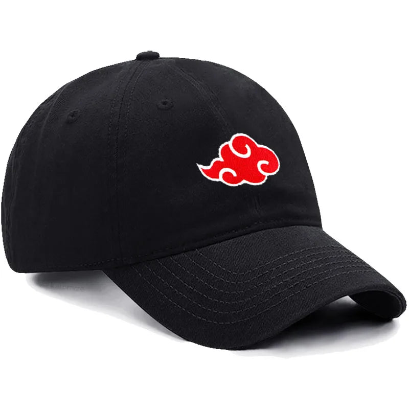 Anime Embroidered Baseball Cap NARUTO Cotton Cap Japanese Akatsuki Logo&nbsp; Embroidery Baseball Caps Black Snapback Hat