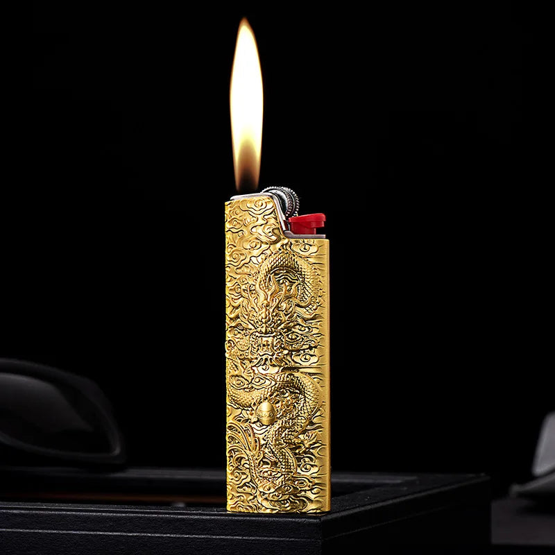 Lighter Cover Inquiry 3D Flying Dragon Relief Metal Case Exploration proof Armor Large Holder