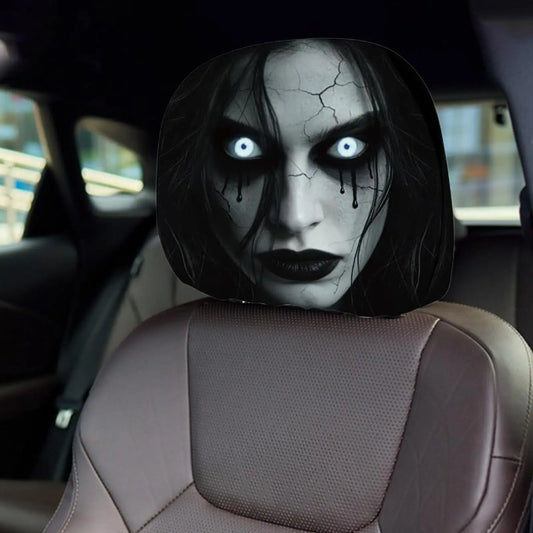 Scary Halloween Car Headrest Cover – Funny Horror Decoration for Men Women & Family