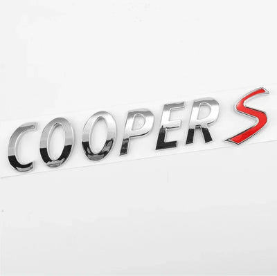 3D ABS Black Chrome Car Letters Rear Trunk Logo Mini Cooper S Emblem Badge Sticker For Mini Cooper S R56 R53 R60 F56 Accessories