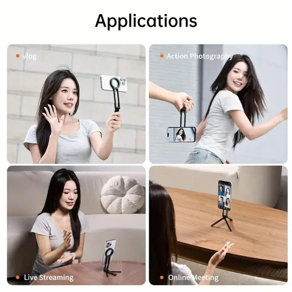 Magnetic ring alloy mobile phone holder adjustable ring magnetic buckle folding mobile phone holder
