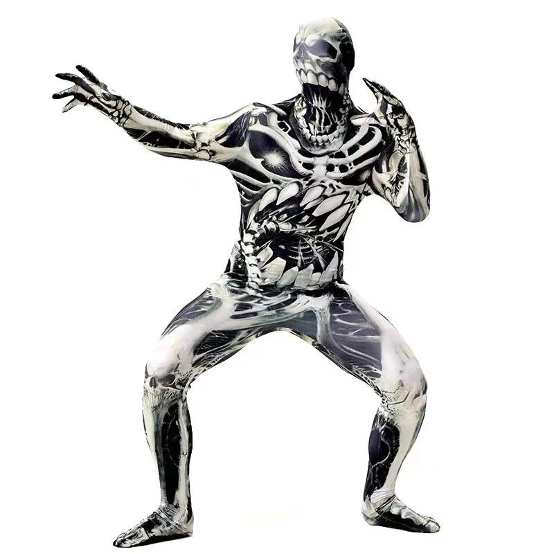 Halloween Kids Zombie Jumpsuit Costume Outfit for Children's Ghost Festival & Stage Performance Spooky Party Dress