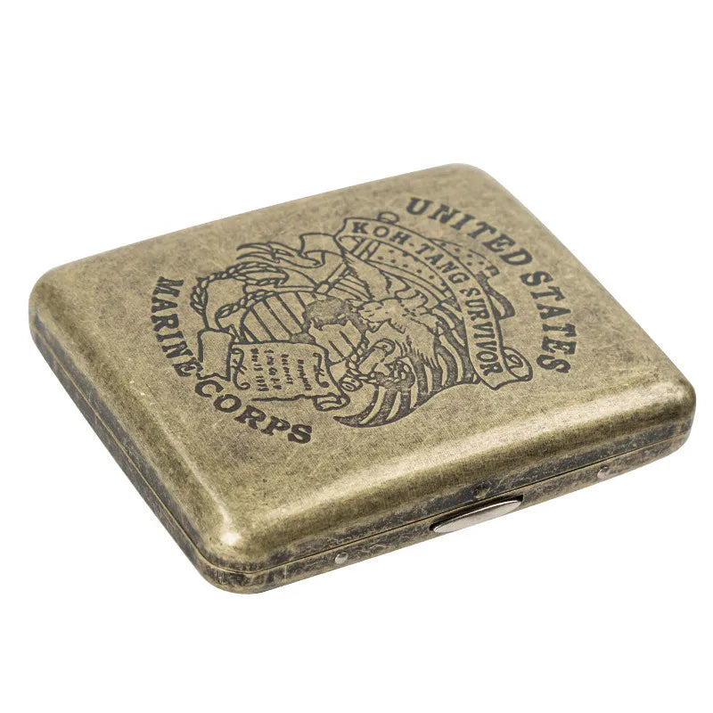Classic Retro Cigarette Case Portable 20 Capacity Cigarettes Box Smoking Accessories Storage