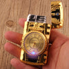 Gold Watch Windproof Jet Butane Lighter Torch Turbo Gas Inflatable Lighter Cigar Cigarette Accessories Men's Gift